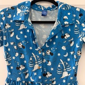 Sorcerer Mickey Button-Up Collared Dress